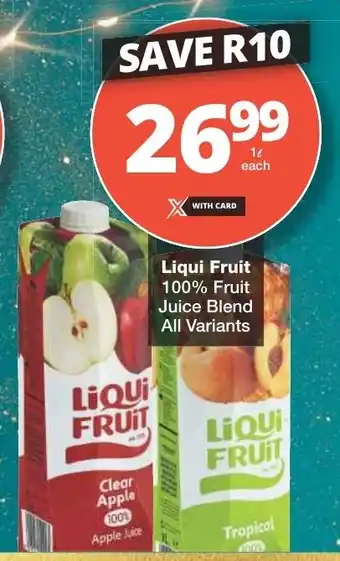 Checkers Liqui Fruit 100% Fruit Juice Blend All Variants offer