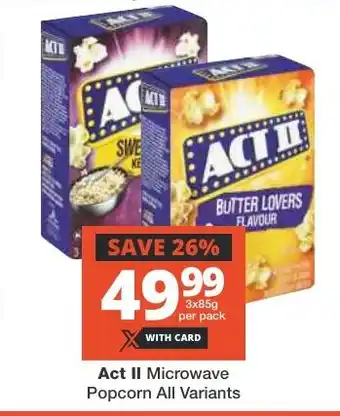 Act II Microwave Popcorn All Variants