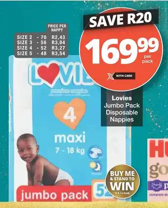Lovies Jumbo Pack Disposable Nappies