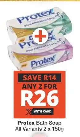 Checkers Protex Bath Soap All Variants 2 x 150g offer