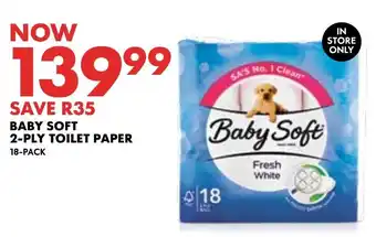 Woolworths BABY SOFT 2-PLY TOILET PAPER 18-PACK offer