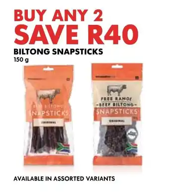Woolworths BILTONG SNAPSTICKS 150g offer