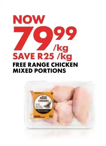 Woolworths FREE RANGE CHICKEN MIXED PORTIONS offer
