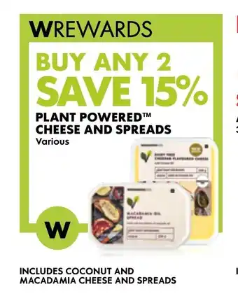 Woolworths PLANT POWERED CHEESE AND SPREADS Various offer