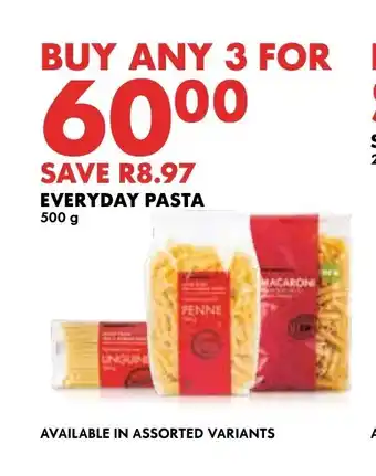 Woolworths EVERYDAY PASTA 500g offer