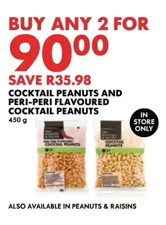 Woolworths COCKTAIL PEANUTS AND PERI-PERI FLAVOURED COCKTAIL PEANUTS offer