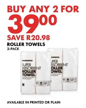 Woolworths ROLLER TOWELS 2-PACK offer