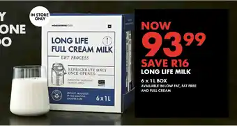 Woolworths LONG LIFE MILK 6 x 1L BOX offer