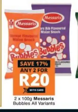 Checkers 2x100g Messaris Bubbles All Variants offer