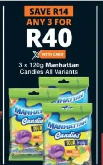 Checkers 3x120g Manhattan Candles All Variants offer