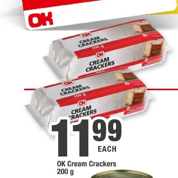 Ok Cream Crackers 200g offer at OK Foods