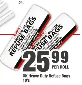 OK Foods Ok Heavy Duty Refuse Bags 10's offer