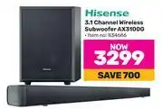 Game Hisense 3.1 channel wireless subwoofer ax3100g offer