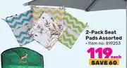 Game 2 pack seat pads assorted-each offer