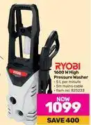 Game Ryobi 1600w high pressure washer offer
