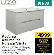 Builders Warehouse Lusso moderno wall mount 2 drawer vanity offer