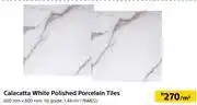 Calacatta white polished porcelain tiles 784822-per m²