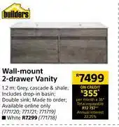 Builders Warehouse Builders wall mount 2 drawer vanity offer
