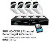 Builders Warehouse Securityvue pro hd cctv 8 channel recording & 4 cameras offer