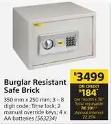 Yale burglar resistant safe brick