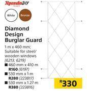 Builders Warehouse Xpanda diy diamond design burglar guard 1m x 460mm offer