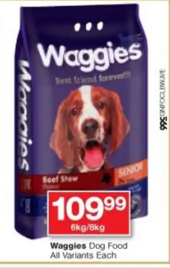 Checkers Waggies Dog Food All Variants Each 6kg/8kg offer