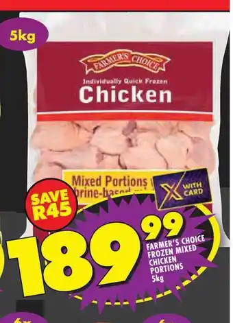 Shoprite FARMER'S CHOICE FROZEN MIXED CHICKEN PORTIONS 5kg offer