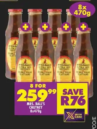 Shoprite MRS. BALL'S CHUTNEY 8x470g offer