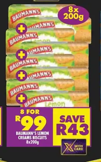 BAUMANN'S LEMON CREAMS BISCUITS 8x200g