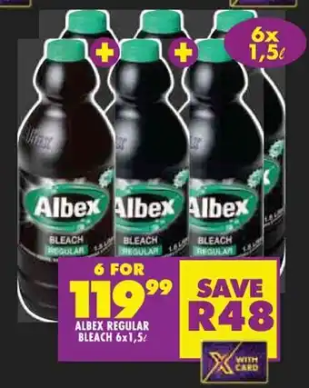 Shoprite ALBEX REGULAR BLEACH 6x1,5L offer