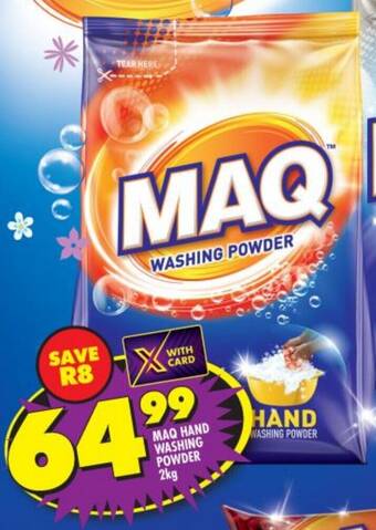 Shoprite MAQ HAND WASHING POWDER 2kg offer