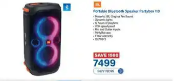 Incredible Connection JBL Portable Bluetooth Speaker Partybox 110 offer