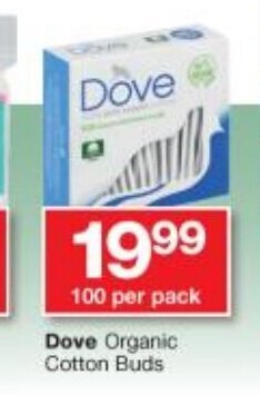 Checkers Dove Organic Cotton Buds 100 per pack offer