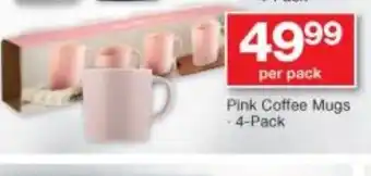 Checkers Pink Coffee Mugs 4-Pack offer