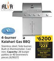 Builders Warehouse Alva 4 Burner Kalahari Gas BBQ offer