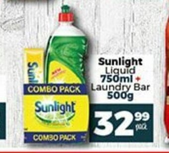 Take 'n Pay Sunlight Liquid 750ml + Laundry Bar 500g offer
