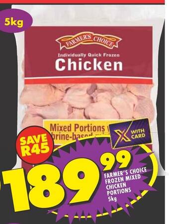 Shoprite FARMER'S CHOICE FROZEN MIXED CHICKEN PORTIONS 5kg offer