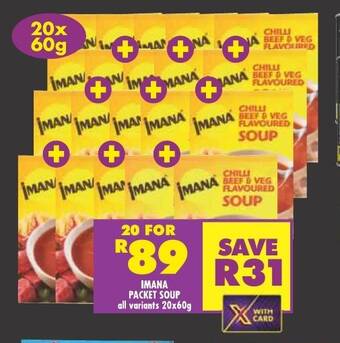 Shoprite IMANA PACKET SOUP all variants 20x60g offer