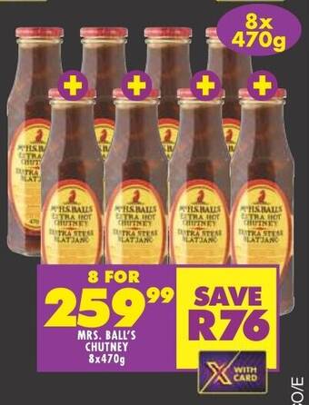 Shoprite MRS. BALL'S CHUTNEY 8x470g offer