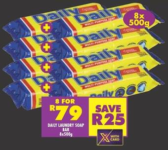 Shoprite DAILY LAUNDRY SOAP BAR 8x500g offer