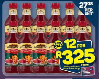 Pick n Pay Wellington Tomato Sauce or New Recipe 700ml offer