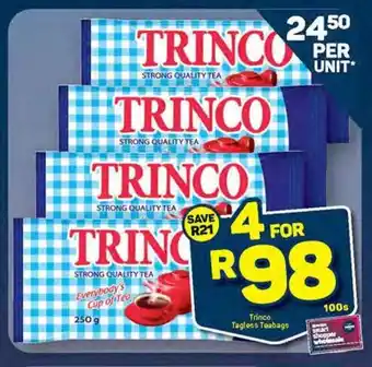 Pick n Pay Trinco Tagless Teabags 100s offer