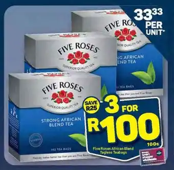 Pick n Pay Five Roses African Blend Tagless Teabags 100s offer