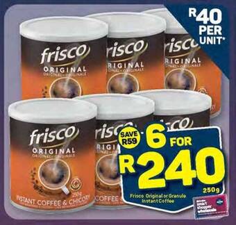 Pick n Pay Frisco Original or Granule Instant Coffee offer