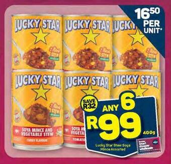 Pick n Pay Lucky Star Stew Soya Mince Assorted offer