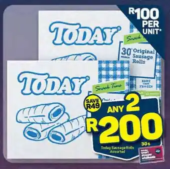 Pick n Pay Today Sausage Rolls Assorted 30s offer