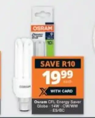 Checkers Osram CFL Energy Saver GLobe-14W offer