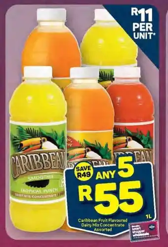 Caribbean Fruit Flavoured Dairy Mix Concentrate Assorted 1L