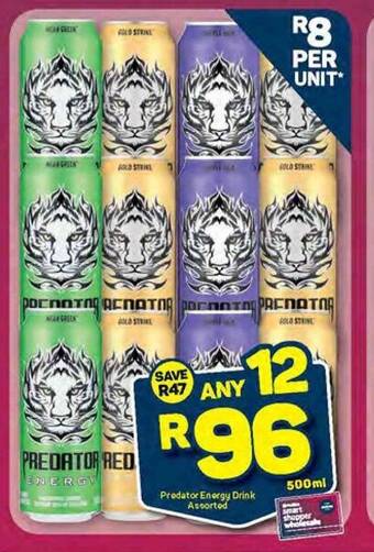 Pick n Pay Predator Energy Drink Assorted 500ml offer