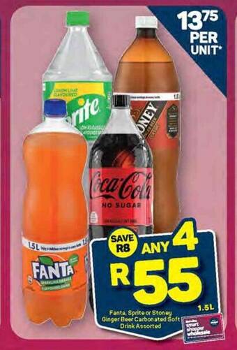 Pick n Pay Fanta, Sprite or Stoney Ginger Beer Carbonated Soft Drink Assorted offer